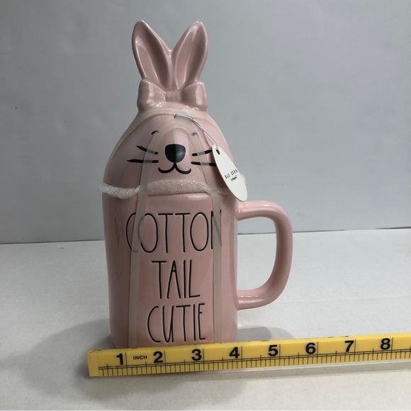 Rae Dunn Cup Cotton Tail Cutie Topper Lid Pink Ceramic Mug 11oz Magenta New 2022 - Picture 6 of 8